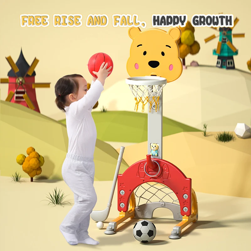 Multi function children indoor basketball hoop stand adjustable kids basketball ring children indoor toys