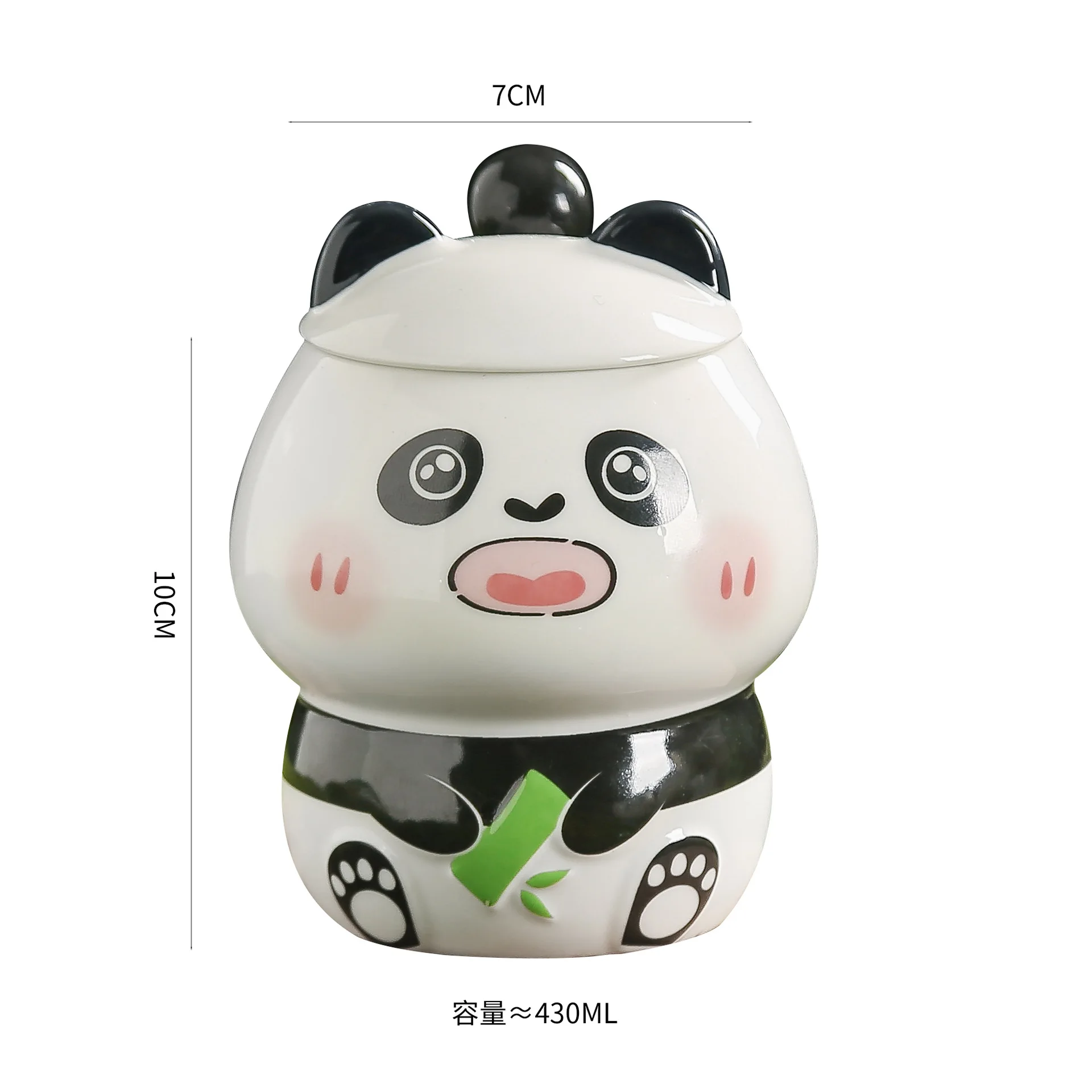 children birthday gift ceramic cute 3d panda coffee mug with lid and spoon