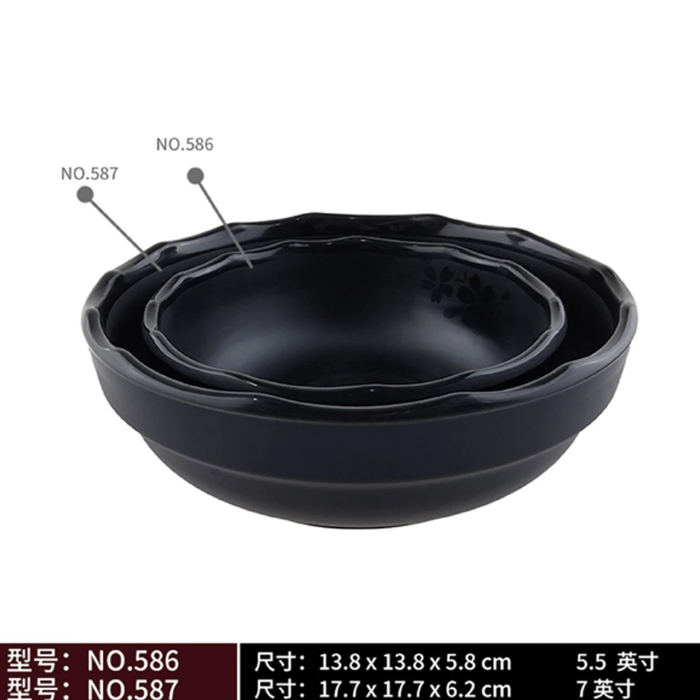 SEBEST Factory Wholesale Dinnerware Restaurant Matte Rice Bowl Sauce Bowl Melamine Ware Black dipping sauce bowl melamine
