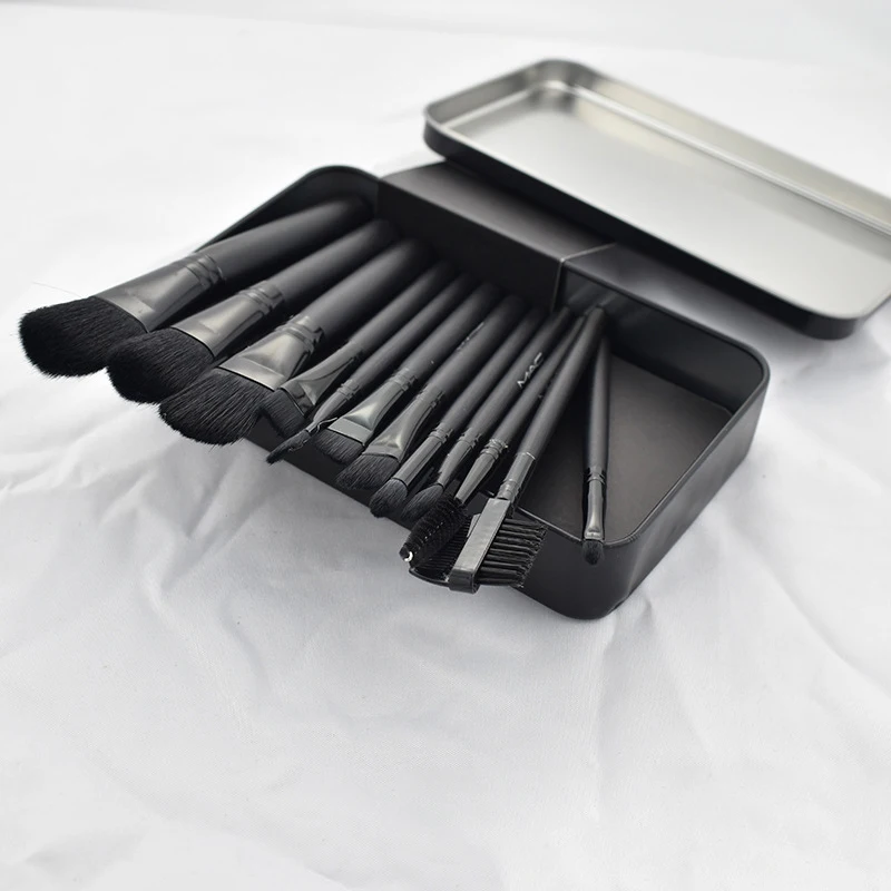 Amazon eBay hot sell custom foundation BB cream blush eye shadow naked3 12pcs makeup brush sets portable iron box