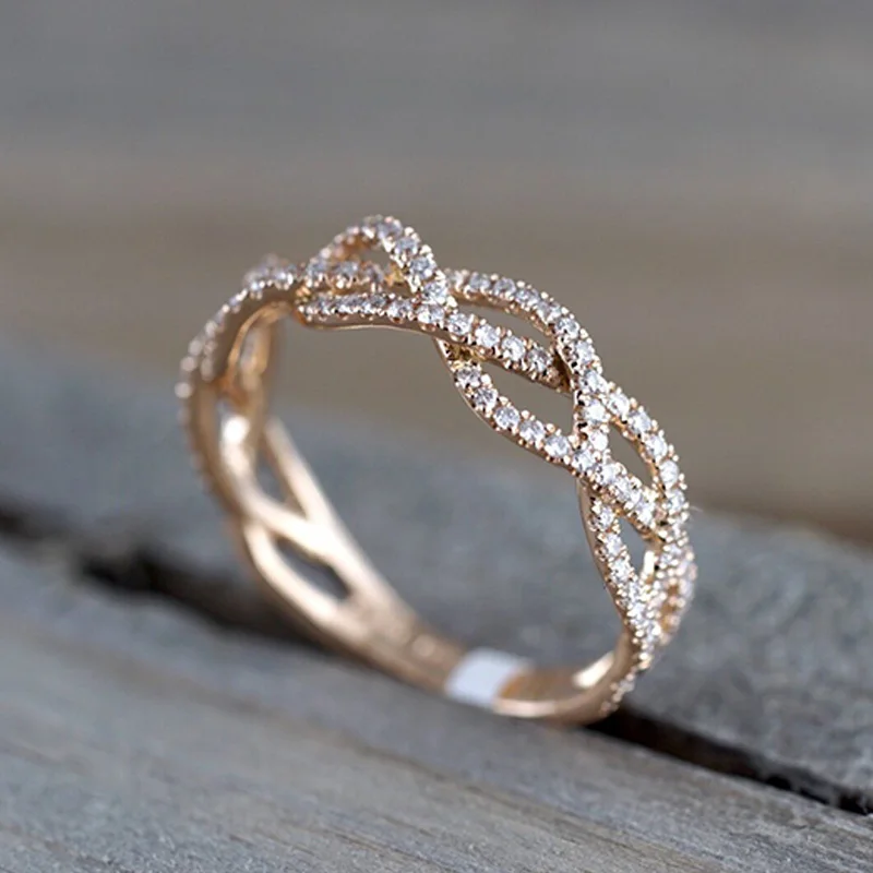 fashion hot new rose gold lady finger ornaments fashion show model ornaments full forever solitaire diamond engagement ring