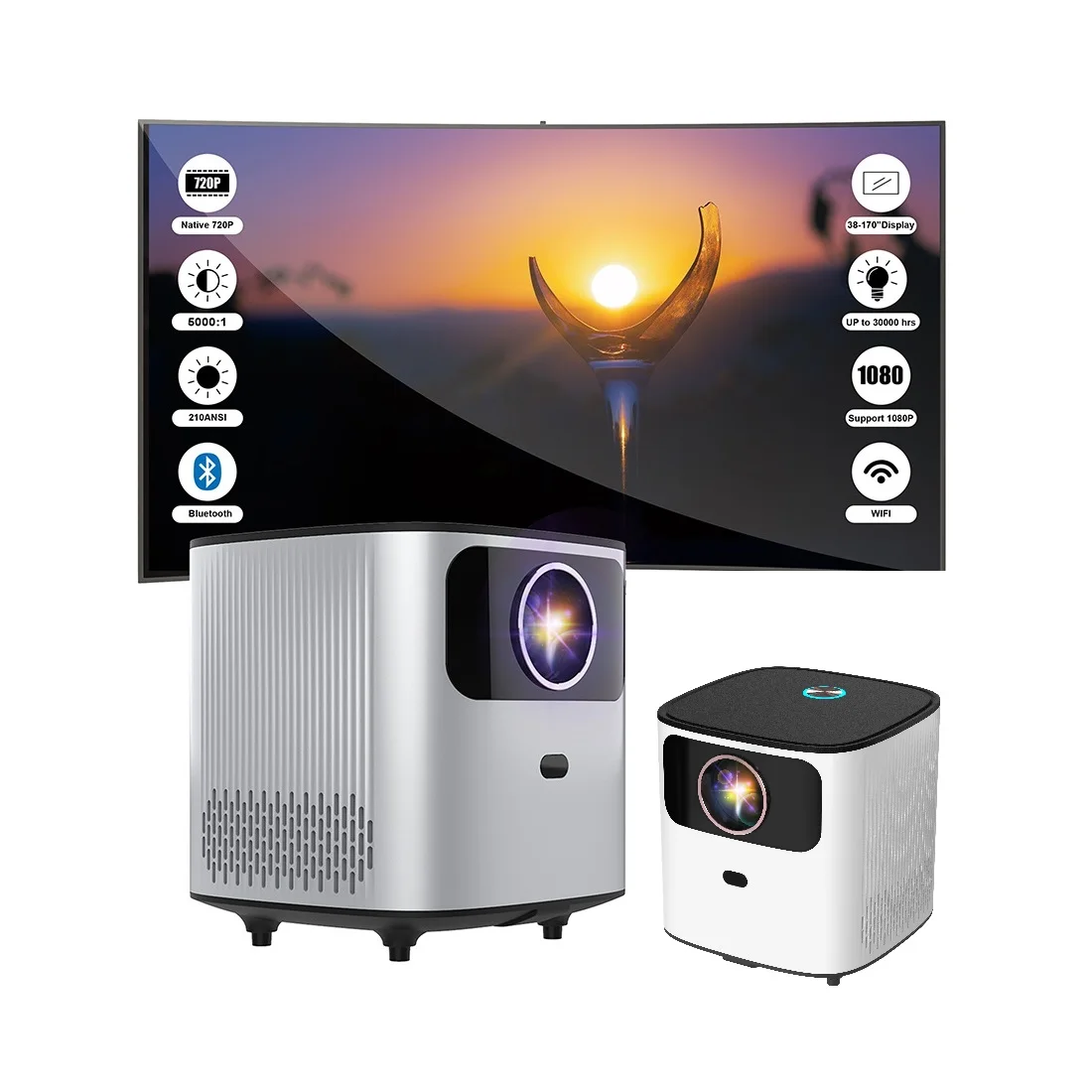 OEM Aokang AK28 LCD Projector MINI Beamer Home Theater WIFI Mobile Phone Video Projector 4K Home Cinema TV
