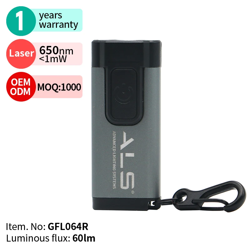 ALS походный перезаряжаемый серый Тактический лазерный высокомощный светодиодный фонарик мини-фонарик