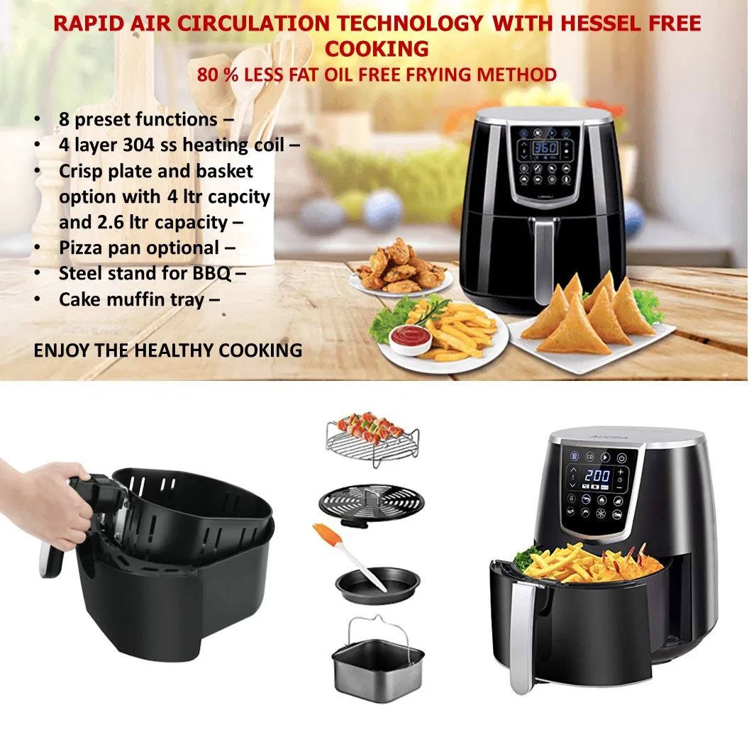 Air Fryer Family Size 5.8 Qt. Touch Screen Technology Airfryers with Recipes Book Best Selling Fryers