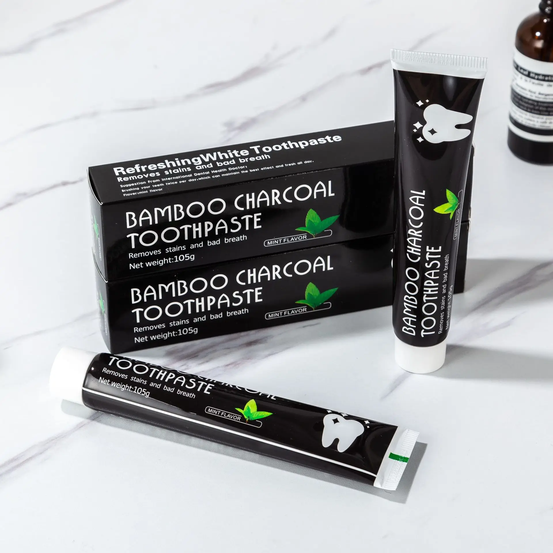 Private Label Fluoride Free Fresh Mint Bamboo Charcoal Toothpaste