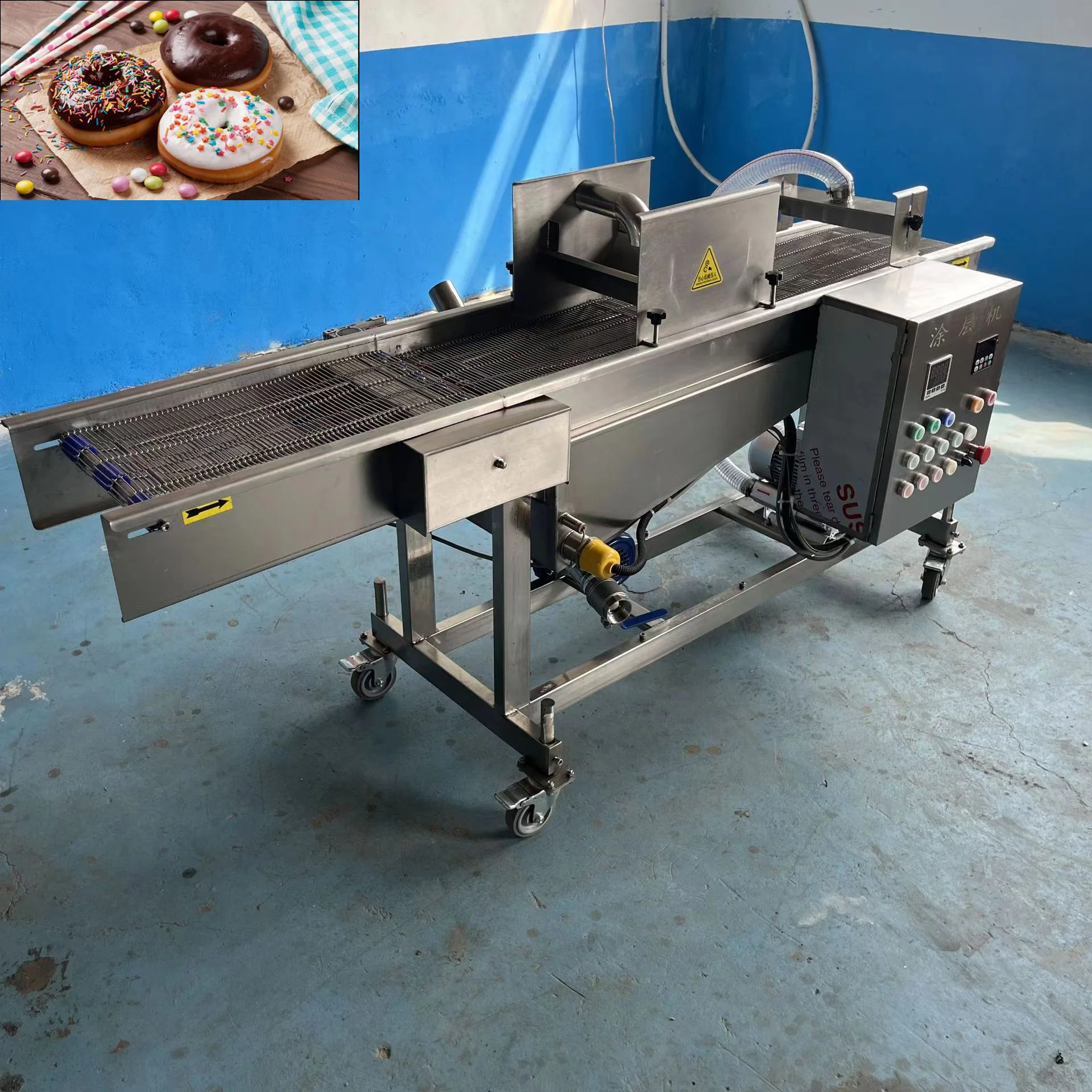 Chocolate Enrobing Machine   Coating Biscuit Cookies Cake Snack Process Covering Tempering Machine
