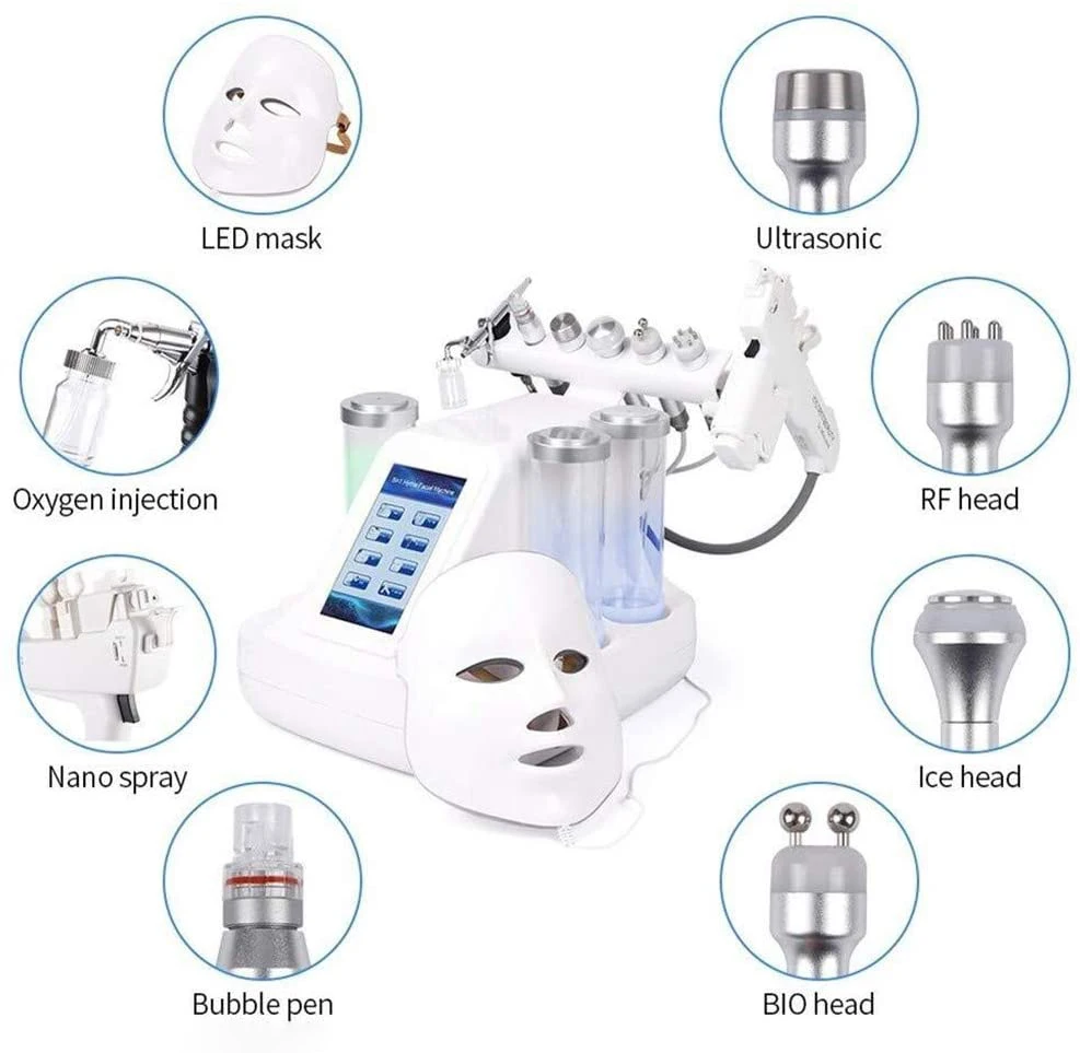 YanYi Multifunction 8 in 1 microdermabrasion oxygen facial PDT therapy machine