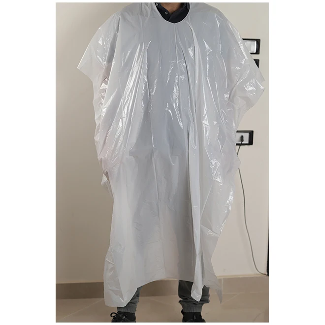 Cheap bulk wholesale high quality custom disposable plastic hairdresser apron plastic