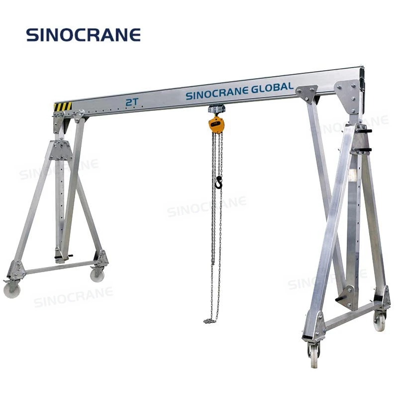 Mobile Electric Portable Aluminum Gantry Crane Indoor  Outdoor Using 0.5T 1T 3T 5T 7T 10T