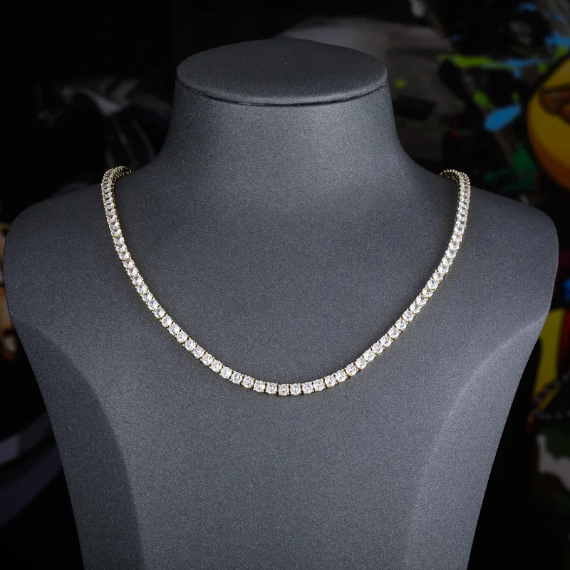 Jewelry Making Supplies Platinum Chain Cz Diamond Tennis Necklace For Men And Women