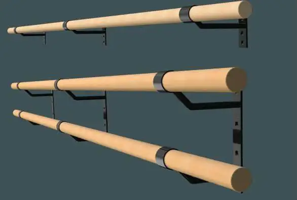 Customization Hot Sale Horizontal Wall Mounted Wooden Ballet Barre Ballet Bar