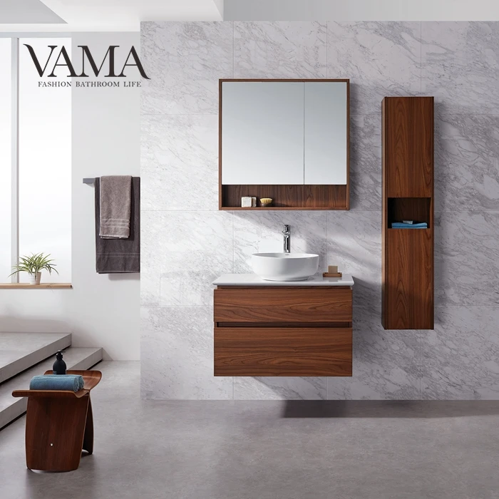 Фабрика VAMA 31 дюйм лидер продаж мебель для ванной комнаты меламиновая доска шкаф с зеркалом