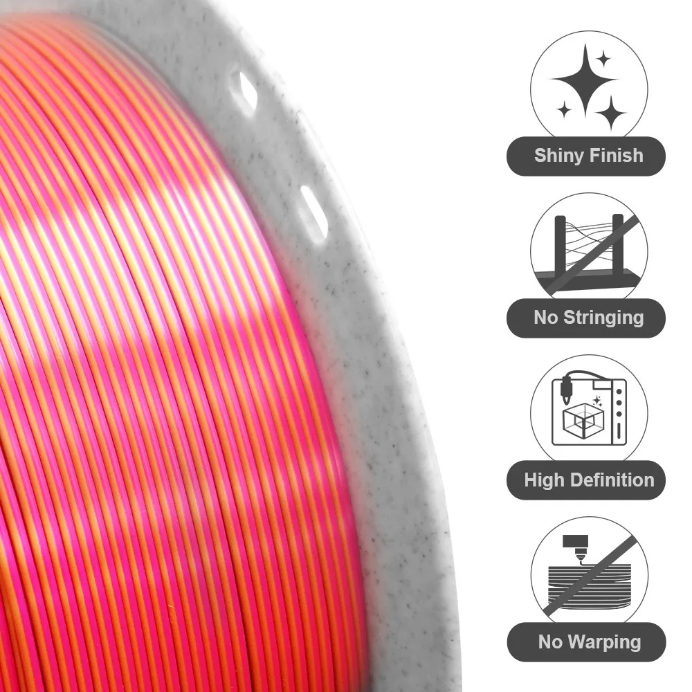 YOUSU 3D Magic color PLA 3d printer filament production line silk shiny pla filaments 1.75mm 1kg