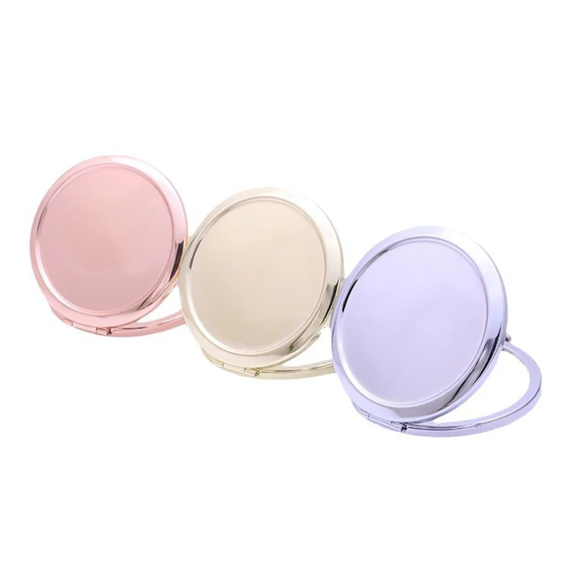 Factory Travel Makeup Mirror Compact Portable for Handbag Purse Pocket Folding Handheld Double Side Round