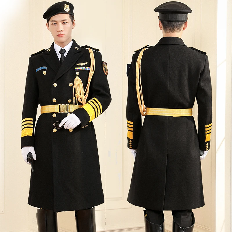 New Design Black Security Guard Officer Overcoat Security Jacket Safety Clothing Supplier Uniforms