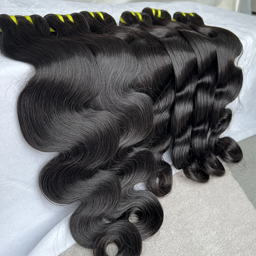 Wholesale Vietnamese Hair Vendors, Body Wave Mink Raw Brazilian Virgin Human Hair, Double Drawn Raw Cuticle Aligned Hair Bundles