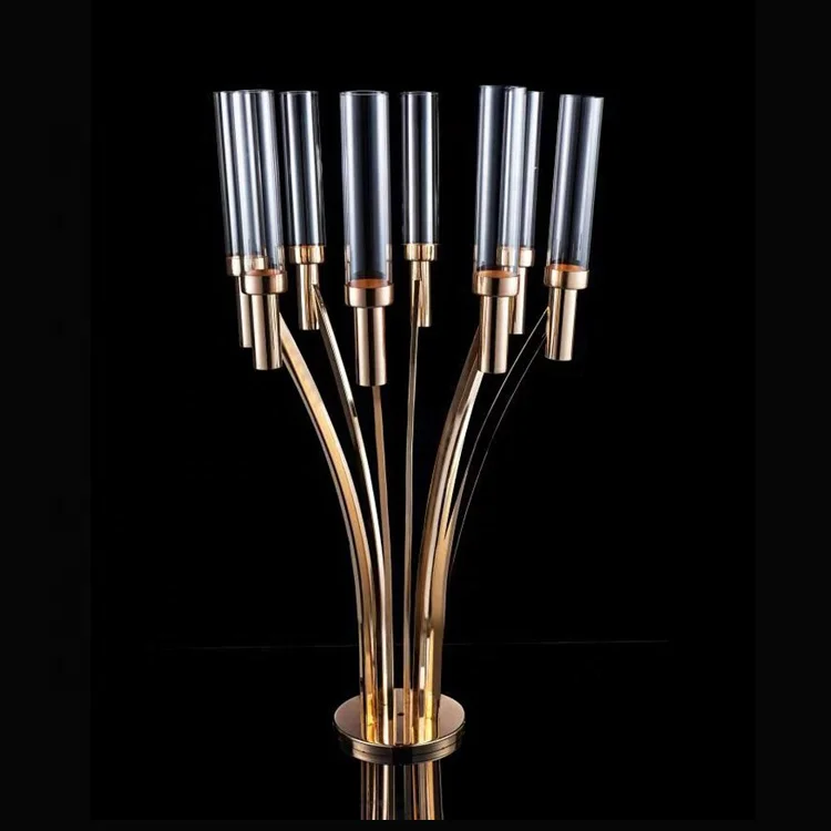 90cm tall elegant european luxury wedding metal candle gold arm candleholder