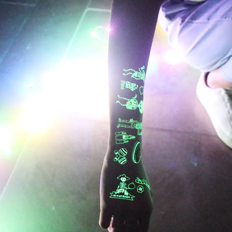 Shantou Water Transfer Temporary Fluorescence & Luminous Body Art Tattoo Sticker For Halloween Party