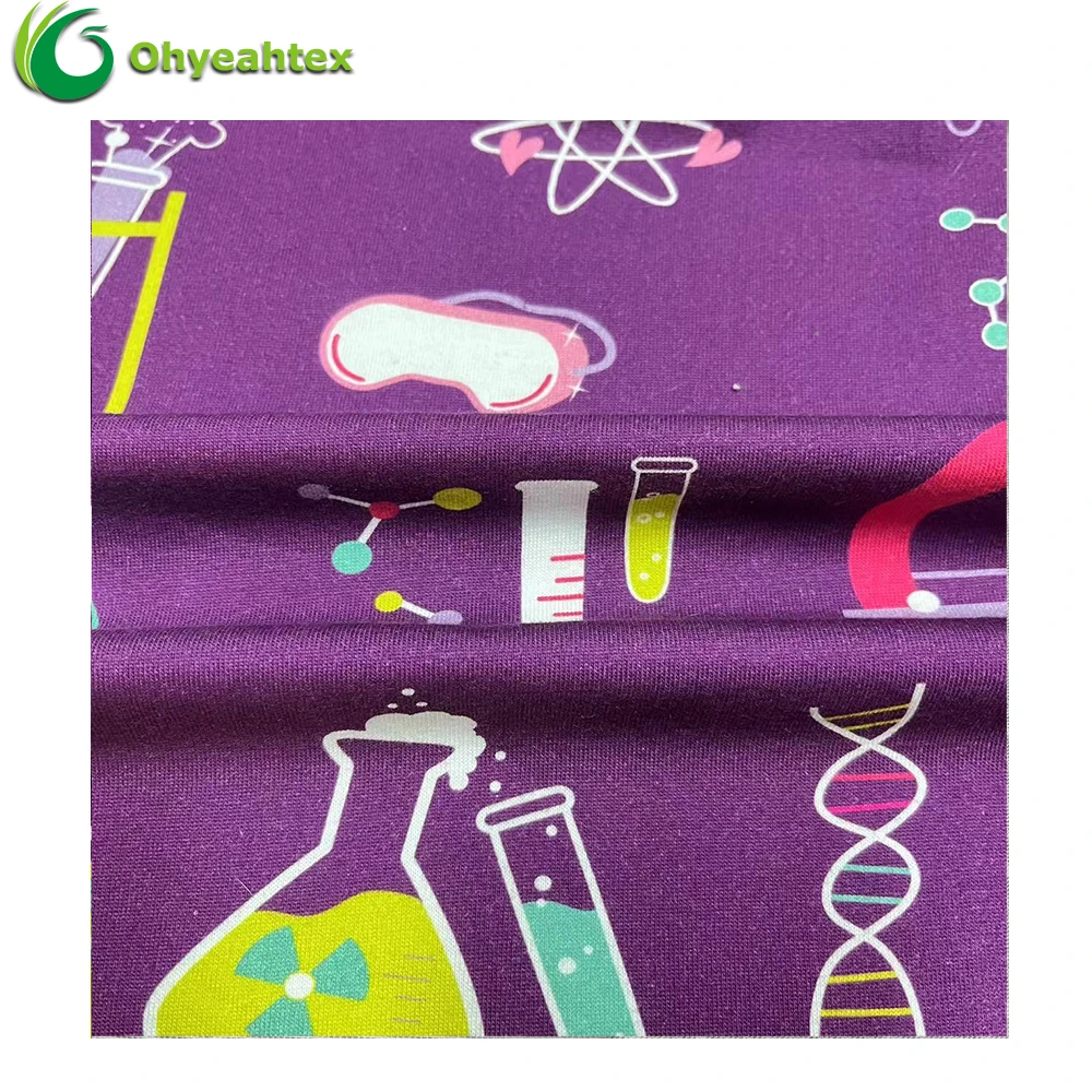 200GSM High Quality Custom Cartoon Digital Printed Organic Cotton Fabric For Baby