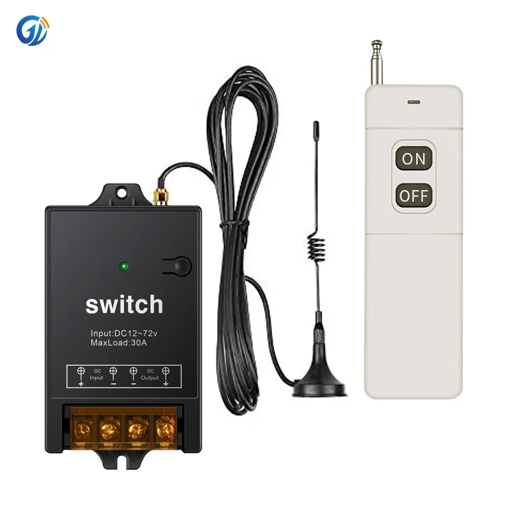 GLC Wholesale  40A  DC 12V 24v 72V RF Remote Control Switch Motor wireless switch transmitter 433 Wireless Remote Control Switch