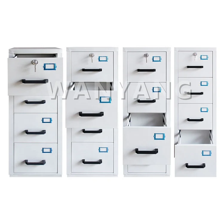 iron vertical fire resistant pictures index card staff 4 drawer storage furniture office steel metal filing cabinet locks