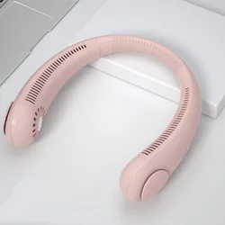 2022 Custom Logo Portable Leafless Hanging Neck Fan 360 Degree Lazy Neckband Fan Rechargeable Neck Bladeless fan