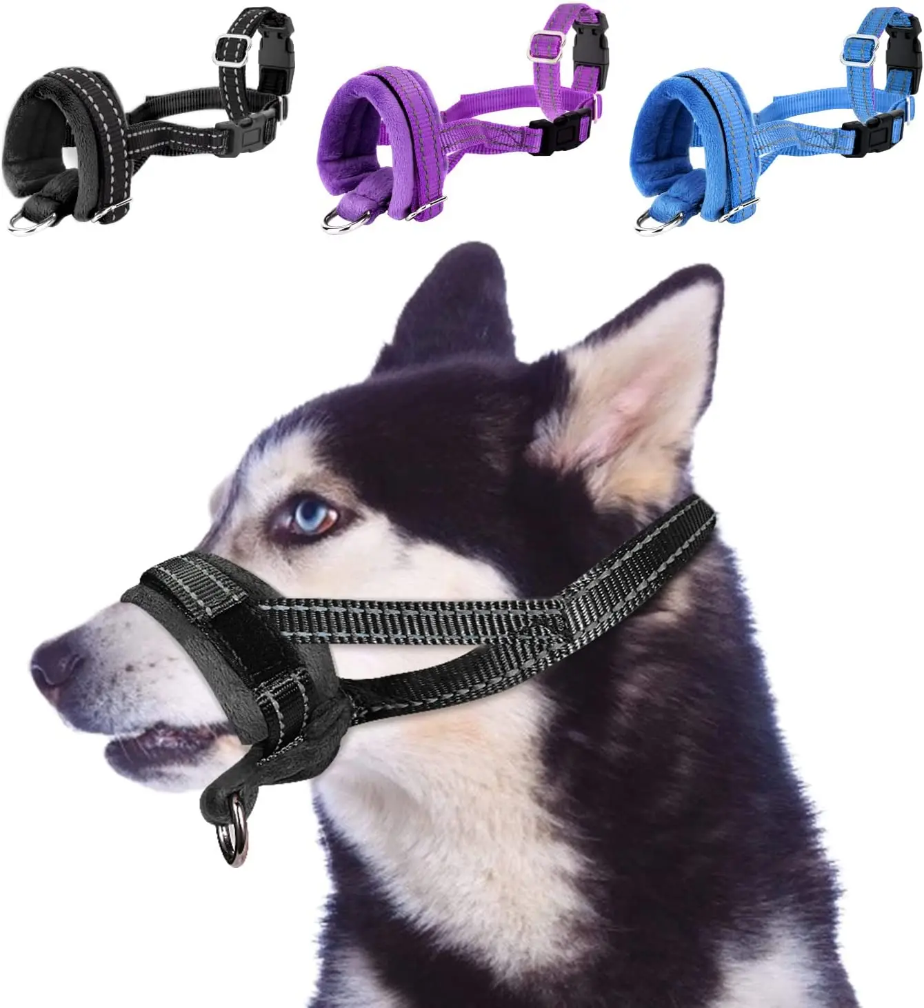 Wholesale Adjustable Dog Head Collar With Padded Fabric Anti-pulling Pet Head Muzzle Harness For Dogs