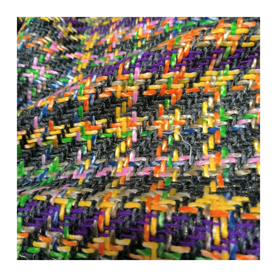 woolen fabric feels soft plaid colorful acrylic fabric women girls dry cleaning fashionable style
