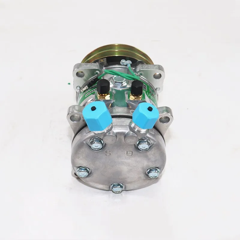 
AC Compressor Sanden sd507 5H11 507 Compressor 12V / 24V 2 Groove V Belt Pulley Tractor Excavator Heavy Duty Truck Hot Rod 