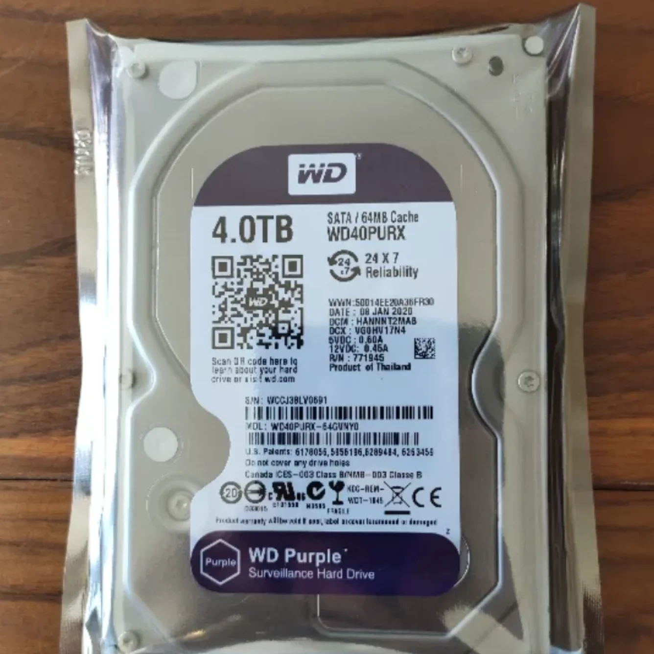 Wholesale WD40PURX Purple 2TB 3TB 4TB 6TB 8TB HDD for DVR Security Surveillance