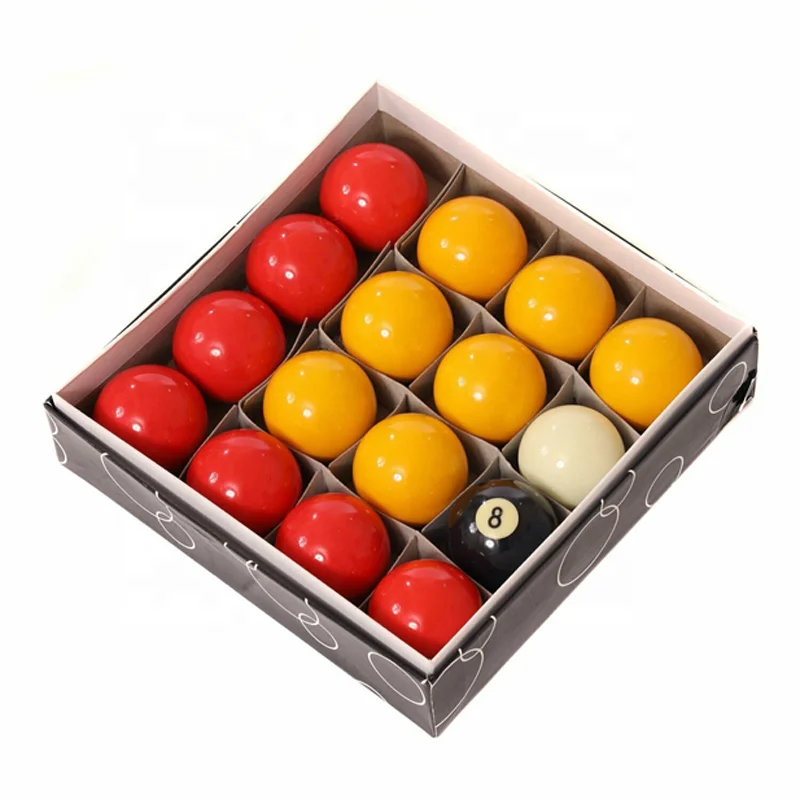 Black Box Packing Red Yellow 16 Pieces Billiard Pool Ball Set 57.2mm Pool Ball for Indoor Gym Games