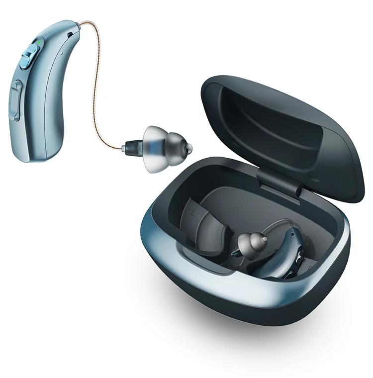TRANSTEK New 16 Channels Sweat&Water-proof Digital Ear Device Rechargeable Bluetooth BTE Hearing Aids for Deafness