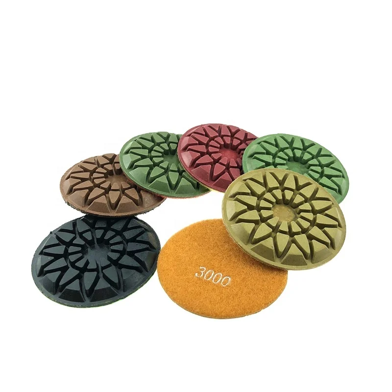 Diameter 3 inch or 4 inch Resin Diamond Polishing Pads For Wet Or Dry Polishing Concrete Terrazzo Stone Floor