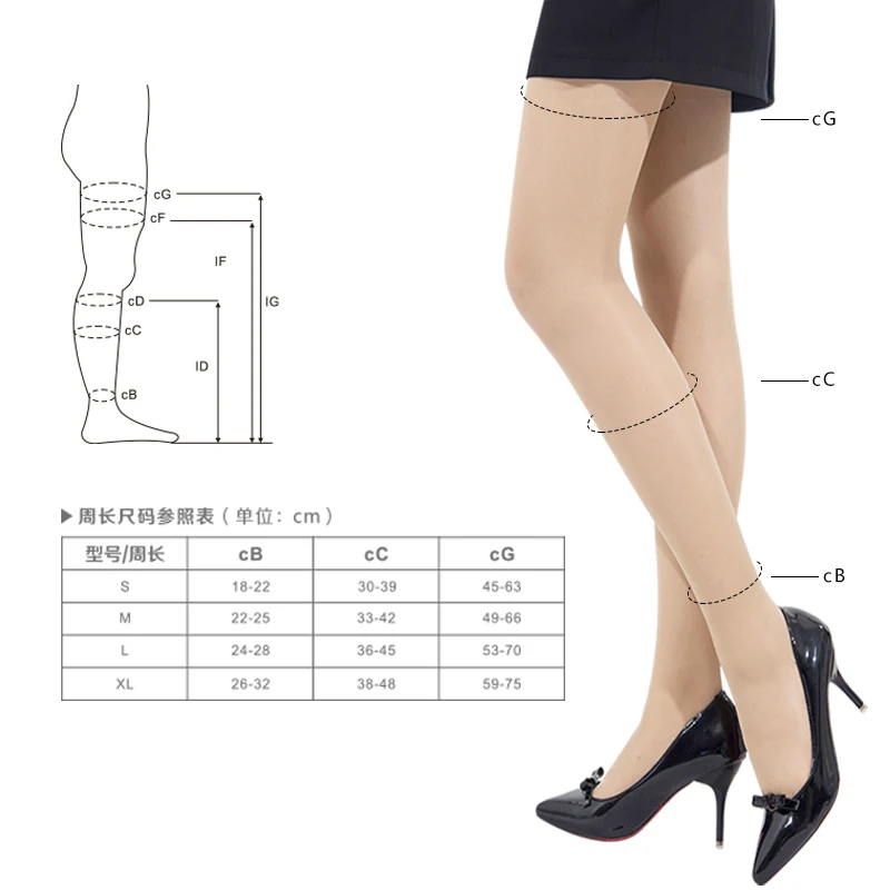 For the treatment of phlebitis 20-30mmhg medical grade pregnancy varicose veins compression stockings thigh high wrap toe