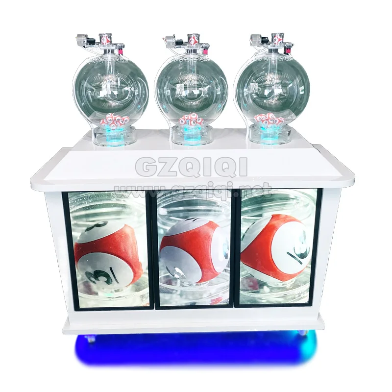 Customized multi-cylinder 3D lotto game machine for PICK 3 with sphere cylinders
