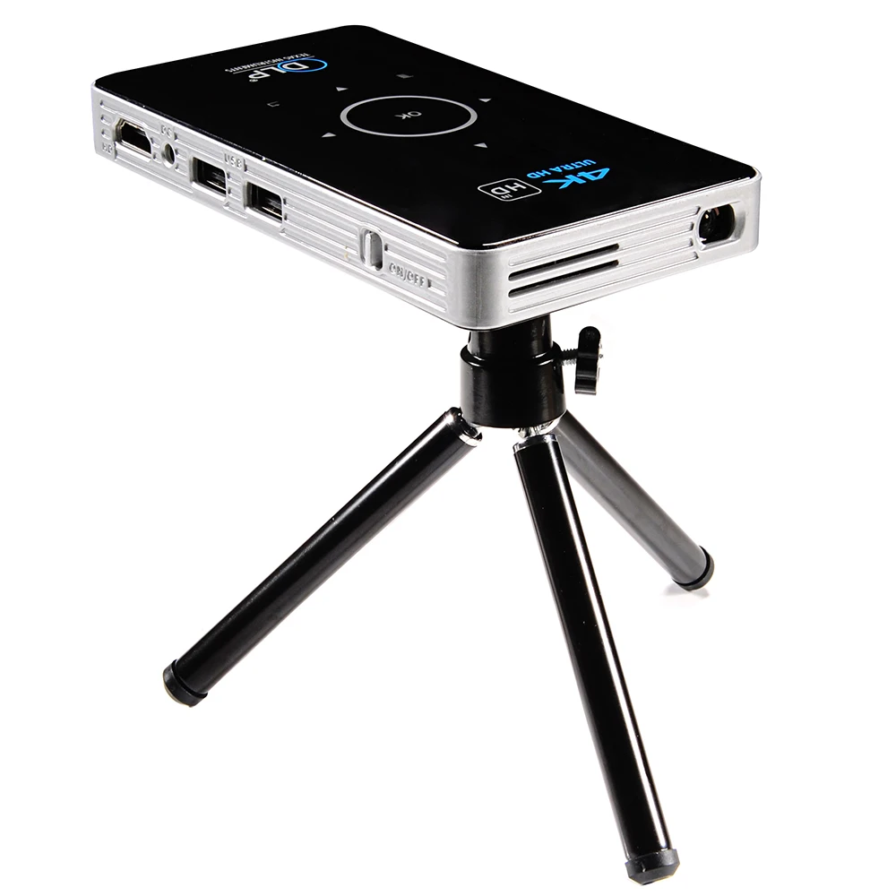 Factory supply Portable Pocket 3D Function 65 Lumens DLP  BT 4.2  Android 9.0 Projector for Outdoor