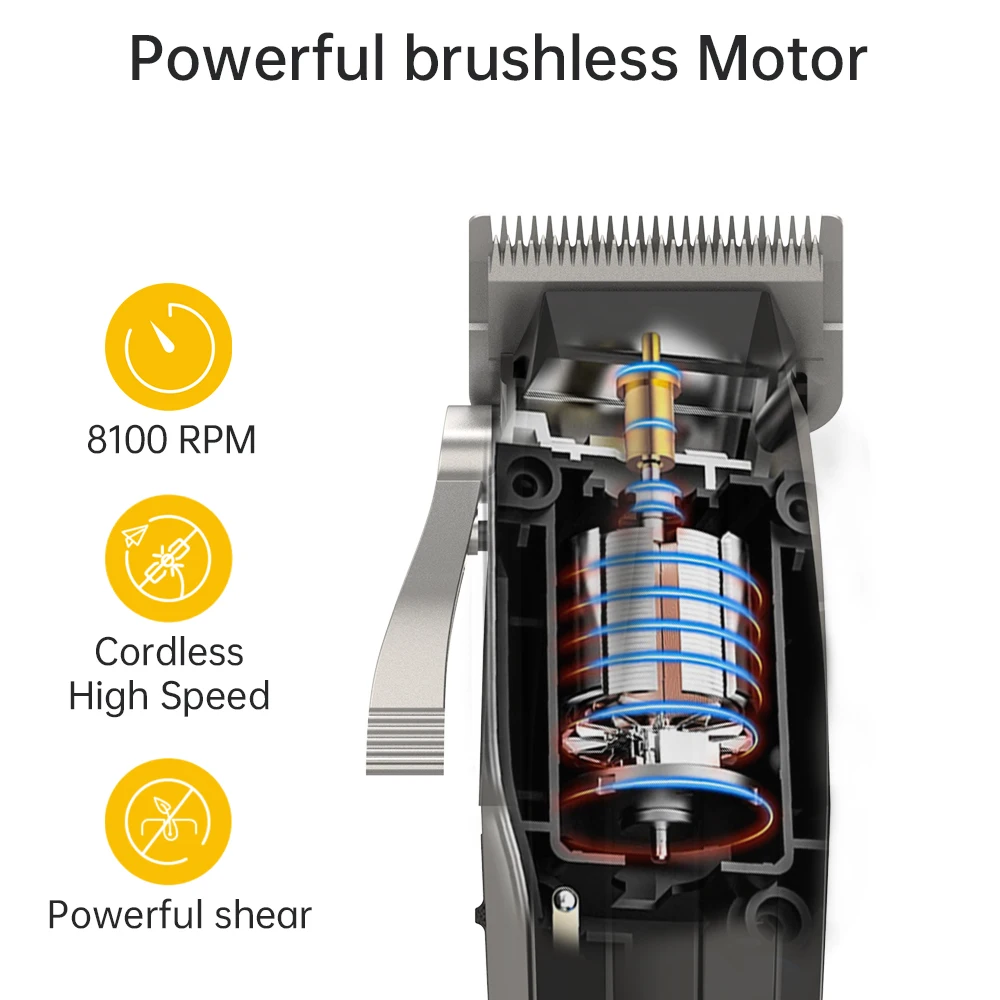 Hot Professional Metal Haircut Lcd Display Hair Cut Machine Hair Trimmer Waterproof Hair Clippers For Men