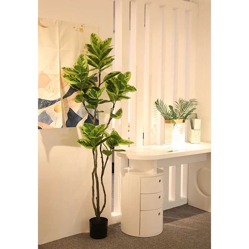 China manufacturer180cm Artificial Plant pot Decorative Artificial Rubber Tree