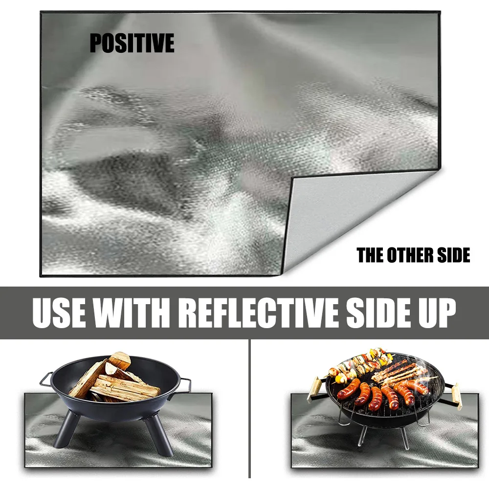 YEGBONG OEM Camping Fireproof Cloth Glass Coated Heat Insulation Pad Outdoors Barbecue Flame Retardant Insulation Mat Blanket