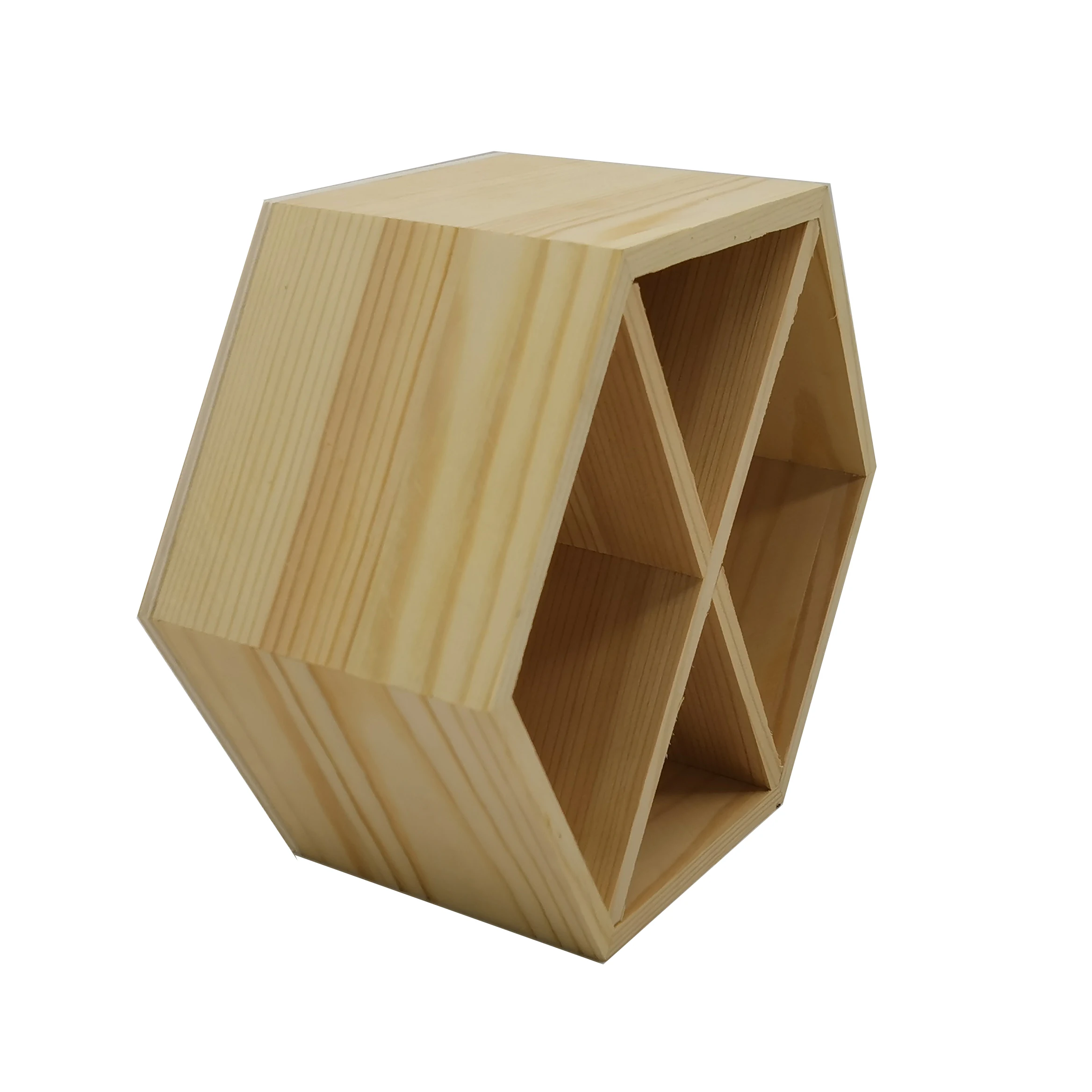 Handcrafted Octagon Box Wood Crafts Decoration Organizer Storage Box Wood Stationery Storage Box