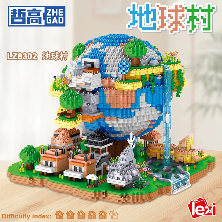 Микро пластиковые кирпичи архитектура 3D DIY модель мини коллекционные игрушки подарок Глобальная деревня строительные блоки наборы фигур