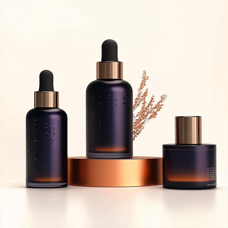 Luxury Skincare Container 30ml 50ml 100ml Glass Serum Lotion Perfume Spray Bottle Cosmetic Packaging Set 30g 50g Cream Glass Jar