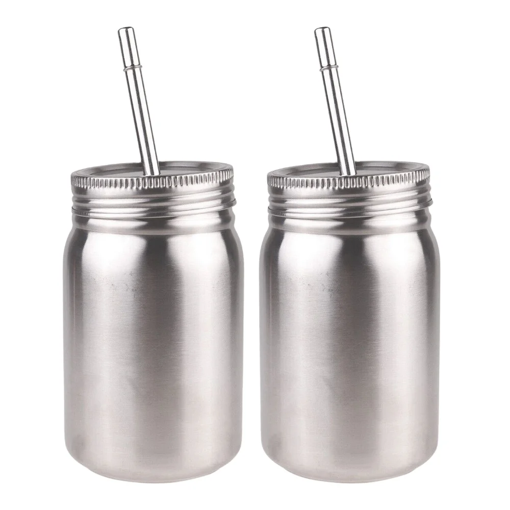 500ml Stainless Steel Cold Cans Double Wall Insulation Mason Jar With Lid Travel Mug