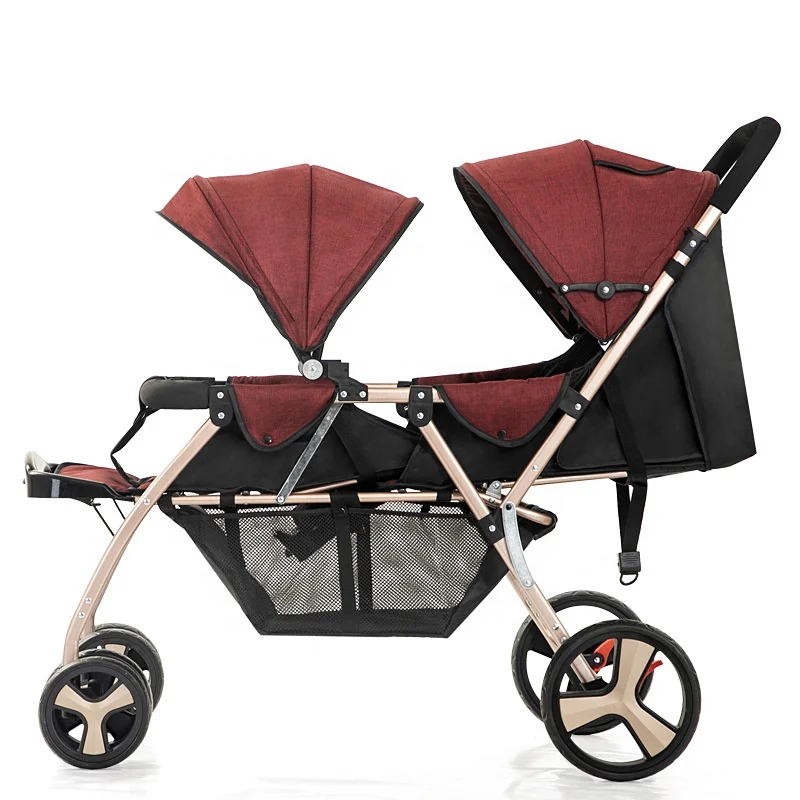 Hot sale factory direct price twins baby stroller convenient travel double stroller