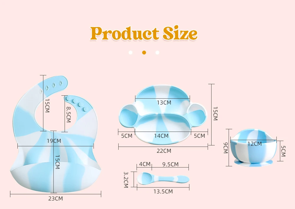 Custom Logo Modern Design Silicone Baby Feeding Set with Adorable Animals Kids Dining Product Suction Baby Feeding Sets