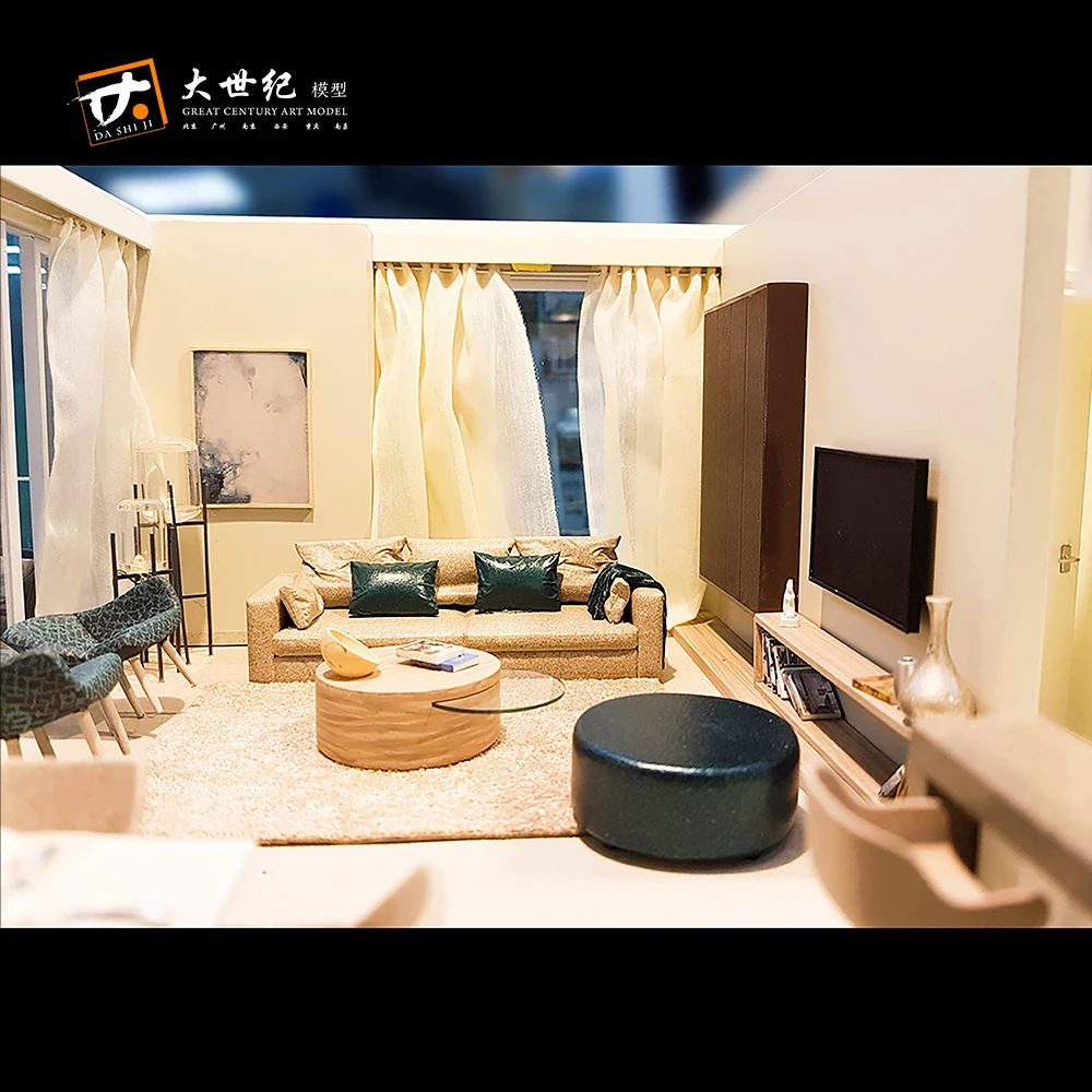 Two bedroom apartment model with furniture