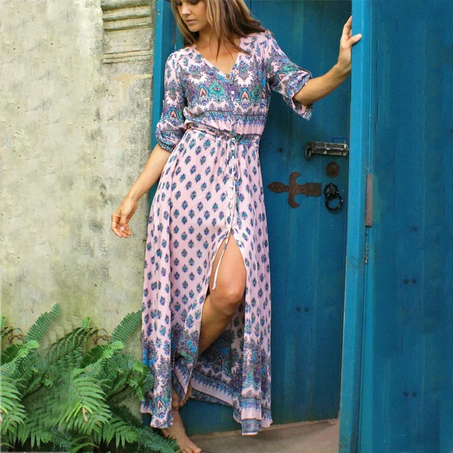 
Wholesale Women Fashionable Bohemia Style Vacation Dress 