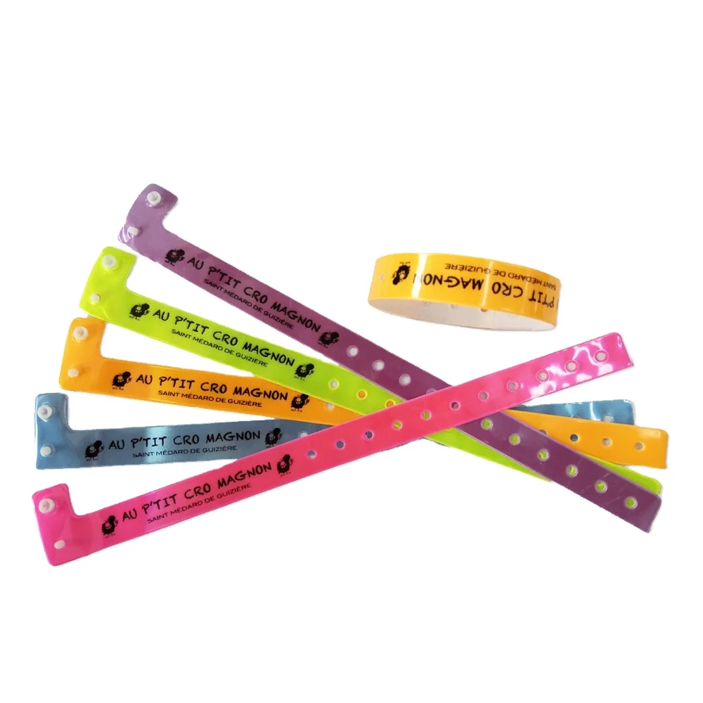 Reflective Wristband Plastic Vinyl Id Wrist Band Printing With Custom Logo