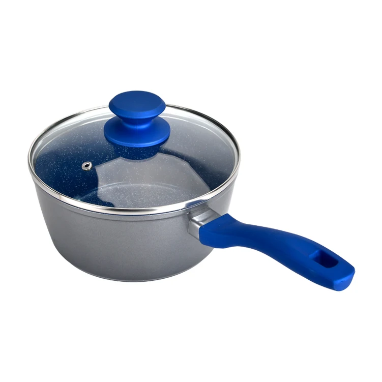 Wholesale 16cm Aluminum Alloy Marble Coating Non Stick Sauce Pan With Bakelite Handle