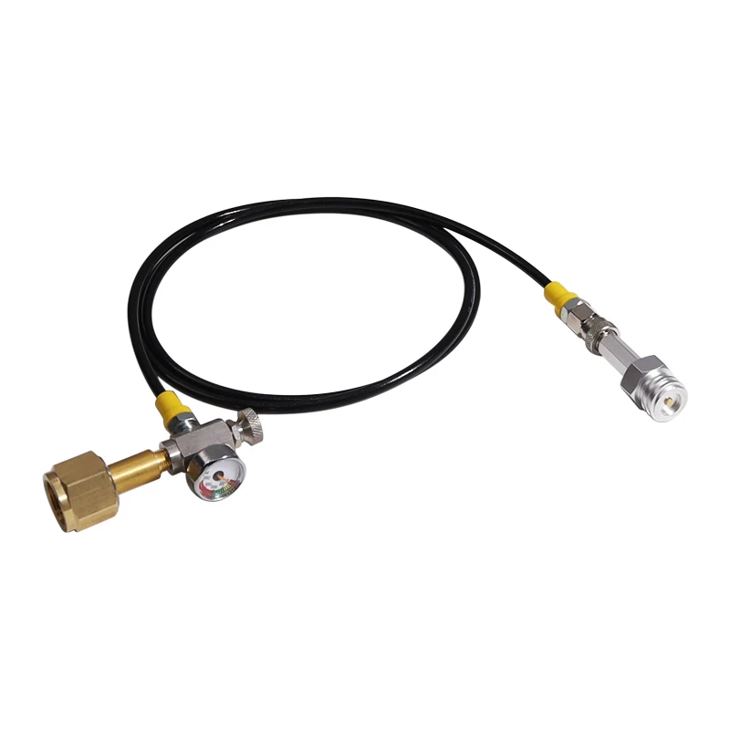 New Soda Water Soda Fizzy Water Drink to External Co2 Tank Adapter and Hose Kit W21.8 Or G5/8 CGA320 With Gauge Quick Disconnect